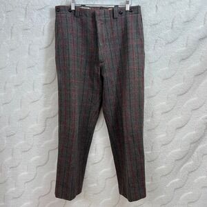 Vintage Trousers Dark Academia Christmas Santa Wool Plaid Check Cropped Winter